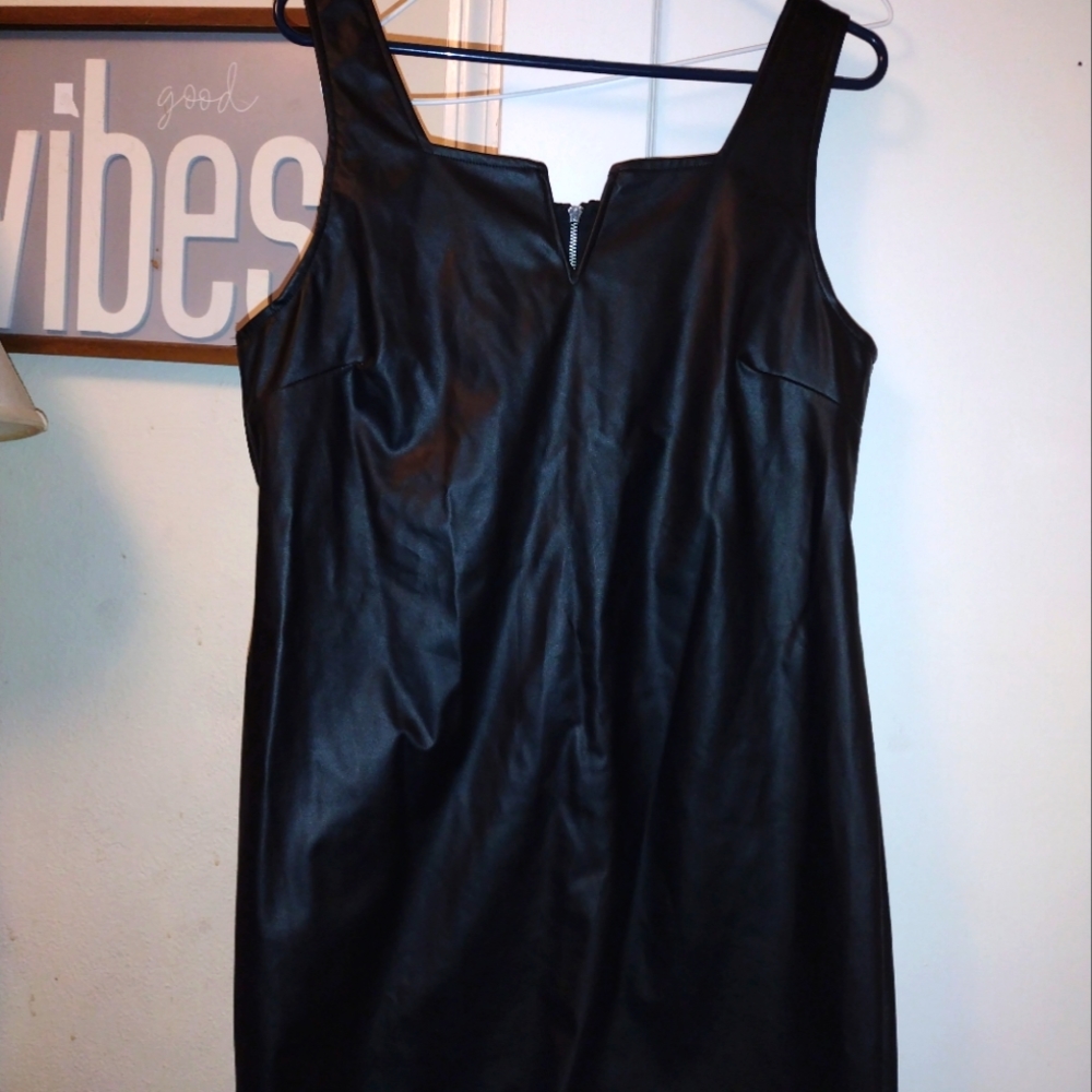 Leather like mini dress